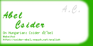 abel csider business card